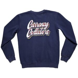 Tulones Retro Double Sided Sweatshirt‎ Mens M Blue Crewneck Currency Collectors